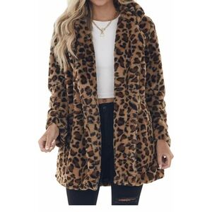 Women's Leopard Print Teddy Jacket